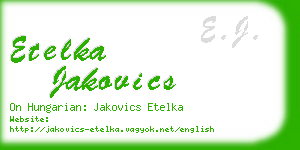 etelka jakovics business card